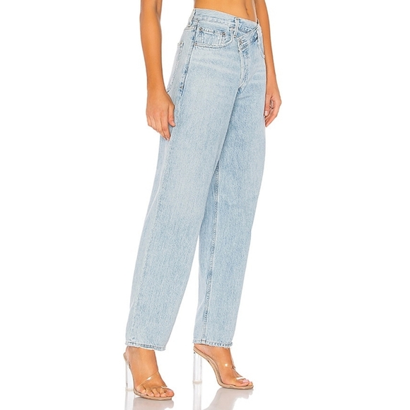 NEW AGOLDE Criss Cross Upsized Jeans Suburbia Light Wash Straight Leg 26 - Picture 4 of 11